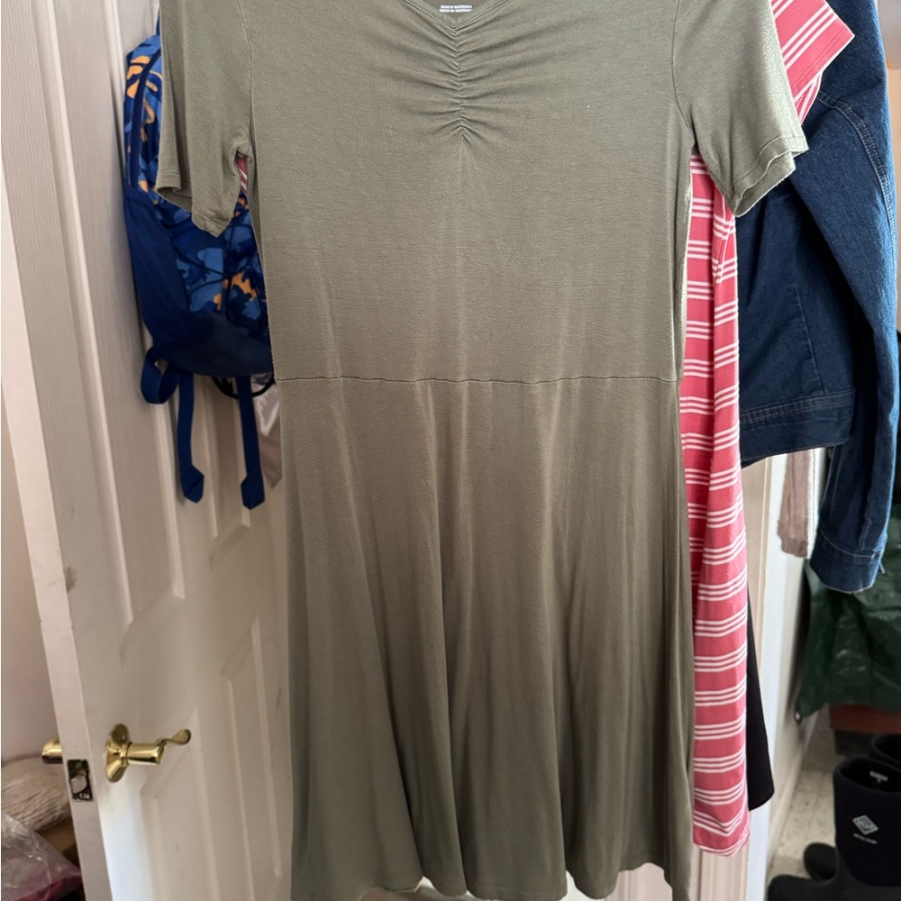Olive Green Short Sleeve Dress